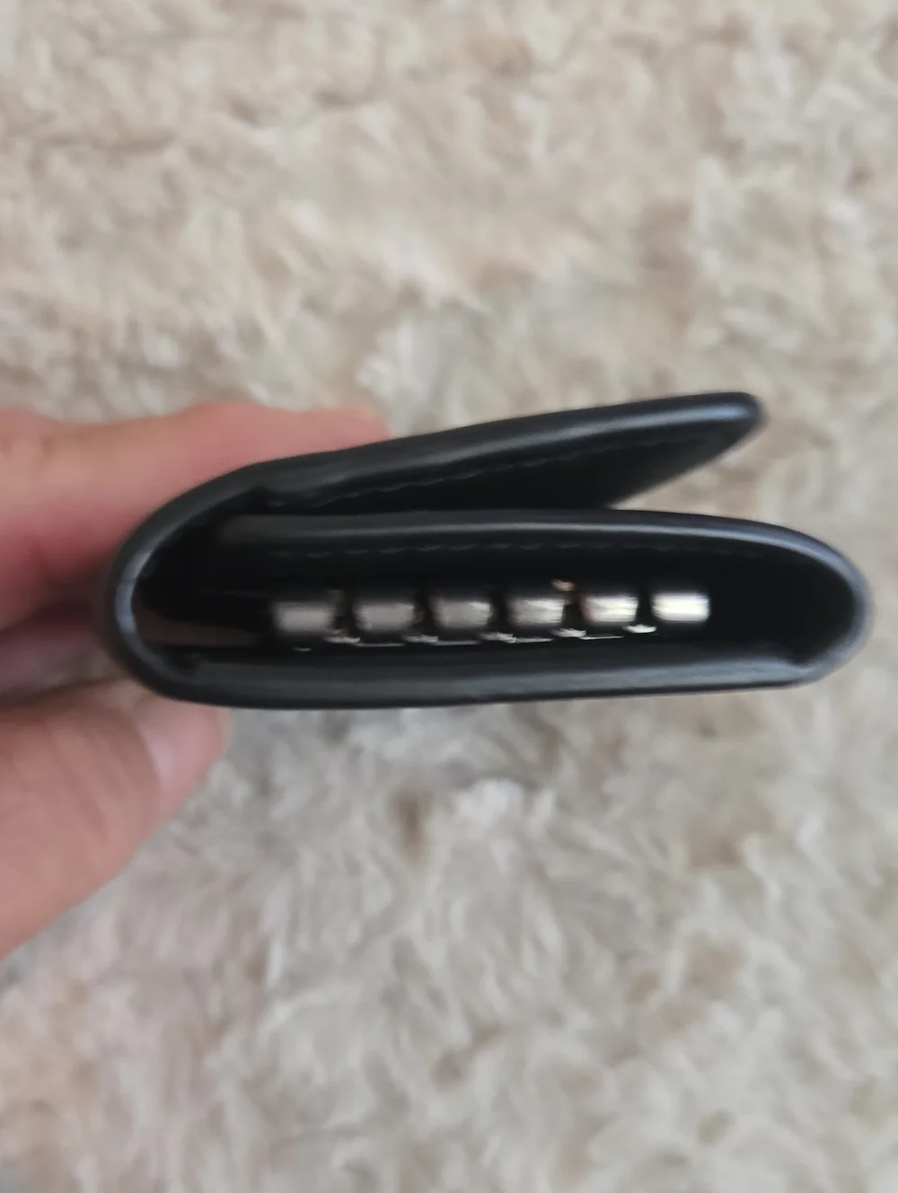 Coach Black Signature Card & Key Holder with Snap